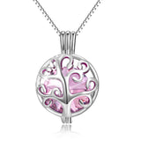 925 Sterling Silver Twelve Months Bithstones Life Tree Pendant Necklace