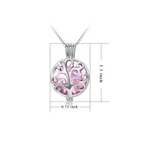 925 Sterling Silver Twelve Months Bithstones Life Tree Pendant Necklace