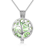 925 Sterling Silver Twelve Months Bithstones Life Tree Pendant Necklace