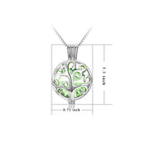 925 Sterling Silver Twelve Months Bithstones Life Tree Pendant Necklace