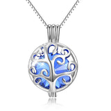 925 Sterling Silver Twelve Months Bithstones Life Tree Pendant Necklace