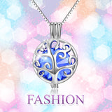 925 Sterling Silver Twelve Months Bithstones Life Tree Pendant Necklace