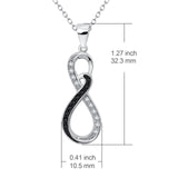 925 Sterling Silver Number Eight Knot Necklace Charm Pendant with Chain Good Luck