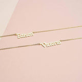 Joseph - Copper/925 Sterling Silver Personalized Minimal Name Jewelry Adjustable 16”-20”-Yellow Gold Plated