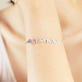 925 Sterling Silver Personalized Heart Handwriting Name Bracelet Adjustable 6”-7.5”