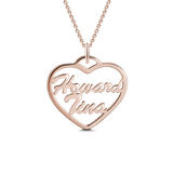 Copper/925 Sterling Silver Personalized  Heart Name Necklace Adjustable 16”-20”