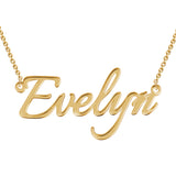 "Evelyn"Style 14K Gold Personalized Name Necklace Adjustable 16”-20”- White Gold /Yellow Gold/Rose Gold