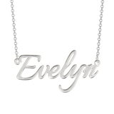 Evelyn - 925 Sterling Silver Personalized Adjustable 18”-20” Name Necklace