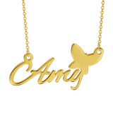 Amy - Copper/925 Sterling Silver Personalized Name Necklace Adjustable 16”-20”