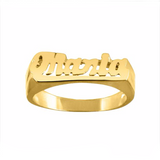 Copper/925 Sterling Silver Personalized Script Name Ring