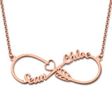 Infinity 925 Sterling Silver Personalized Heart Name Necklace Adjustable Chain 16"-20"