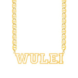 Hollow Letter Nameplate Pendant Personalized Custom Gold Plated Name Necklace