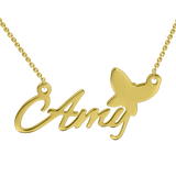 Copy of "Amy"Style 14K Personalized  Name Necklace Adjustable 16”-20”-White Gold/Yellow Gold/Rose Gold