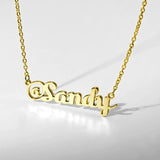 @Sandy - Personalized Sterling Silver @ Name Necklace Yellow Gold Plated