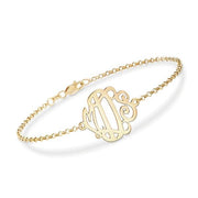 925 Sterling Silver Personalized Monogram Bracelet Length Adjustable 6”-7.5”