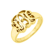 10K/14K Gold Personalized Script Monogram Signet Ring