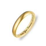 10K/14K Gold Personalized Low Dome Engraved Ring