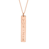 14K Gold Personalized Vertical Nameplate Necklace Adjustable 16”-20”