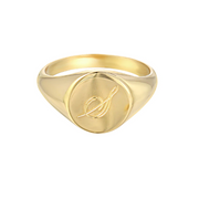 Copper/925 Sterling Silver Personalized Small Signet Ring