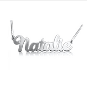 Natalie - 925 Sterling Silver Personalized Classic Name Necklace Adjustable 18”-20”