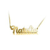 Natalie - 925 Sterling Silver Personalized Classic Name Necklace Adjustable 18”-20”