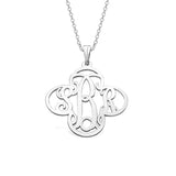 14K Gold Personalized Cross Monogram Pendant Necklace Adjustable 16”-20”