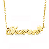 14K Gold Personalized Flower Name Necklace Adjustable 16”-20”