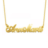 14K Gold Personalized Two Names Necklace Adjustable 16”-20”