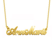 14K Gold Personalized Two Names Necklace Adjustable 16”-20”