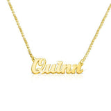 Quinn - 925 Sterling Silver Personalized Classic Name Necklace With A Heart Adjustable 16”-20”