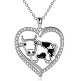 Cow Necklace Cow Earrings Cow Gift Pendant 925 Sterling Silver Jewelry Birthday for Teen Girls