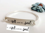 925 Sterling Silver Personalized  Handwritten Engraved Bangle