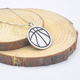 925 Sterling Silver Personalized Basketball Name Necklace-Adjustable 16”-20”