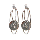 Copper/925 Sterling Silver Personalized Monogram Hoop Earrings