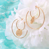 Copper/925 Sterling Silver Personalized Monogram Hoop Earrings