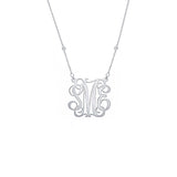 925 Sterling Silver Personalized Script Monogram Pendant Necklace Adjustable 16”-20”