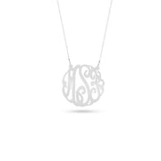 925 Sterling Silver Personalized Monogram Acrylic Necklace Adjustable 16”-20”