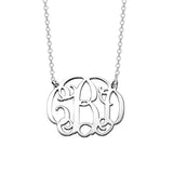 925 Sterling Silver Personalized Celebrity Monogram Necklace Adjustable 16”-20”