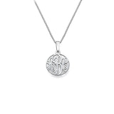 Copper/925 Sterling Silver Personalized Circle Monogrammed Necklace Adjustable 16”-20”