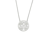 Copper/925 Sterling Silver Personalized Circle Monogram Pendant Necklace Adjustable 16”-20”