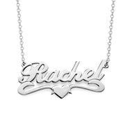 10K/14K Gold Personalized Middle Heart Name Necklace Adjustable 16”-20”