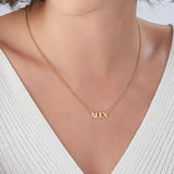 ALEX - 925 Sterling Silver/10K/14K/18K Personalized Capital Letters Name Necklace Adjustable 16”-20”