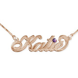 "Katie"Style Copper/925 Sterling Silver Personalized Crystal Name Necklace Adjustable 18”-20”