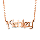 "Ashley"-Copper/925 Sterling Silver Personalized Name Necklaces Adjustable Chain 18”-20”