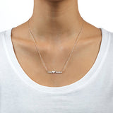 925 Sterling Silver Personalized Double Name With Heart Necklaces Adjustable Chain 16”-20”