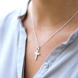 925 Sterling Silver Personalized Cross Necklace- Adjustable 18”-20”