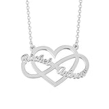 Infinity Love Copper/925 Sterling Silver Personalized Couple Name Necklace Adjustable 18”-20”