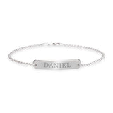 925 Sterling Silver Personalized Classic Name Bar Bracelet Length Adjustable 6”-7.5”