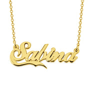 Salina - 925 Sterling Silver Personalized Names Necklace With Fancy Underline Adjustable Chain 16”-20"