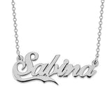 Salina - 925 Sterling Silver Personalized Names Necklace With Fancy Underline Adjustable Chain 16”-20"